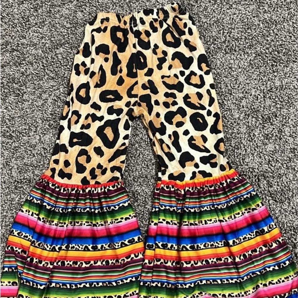 Leopard Print Kids Bell Bottoms